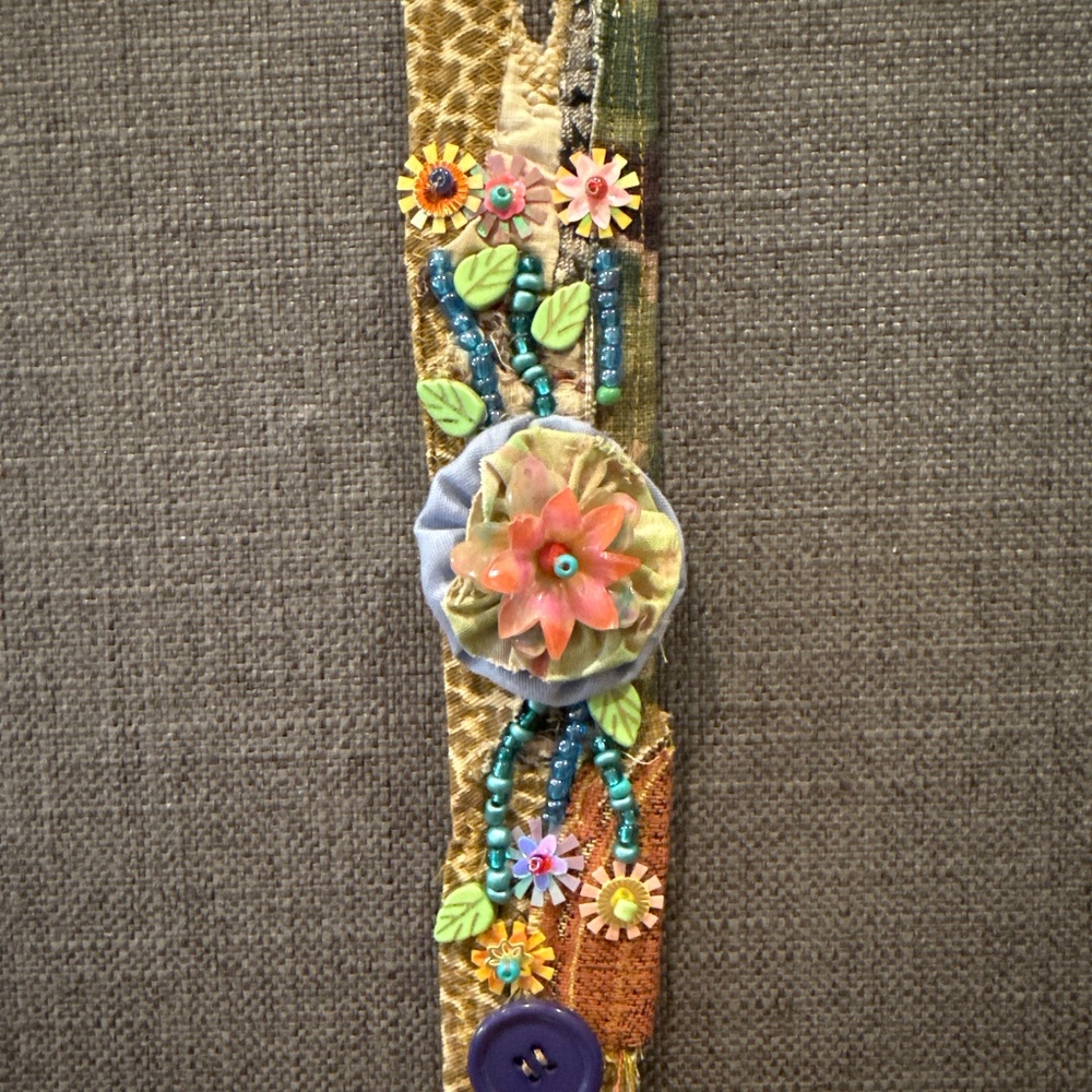 Handmade cuff bracelet flower motif